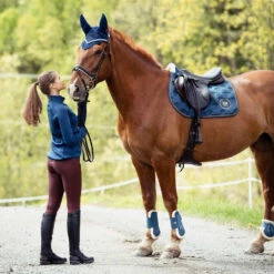 Shop Horze Graz Fetlock Boots In Majolia Blue For Horses -Sabandar Store 1 Horse T Horze Graz Fetlock Boots Majolia Blue 7