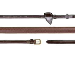 Dy'on D Collection Reins - 5/8" Rubber Reins - Brown