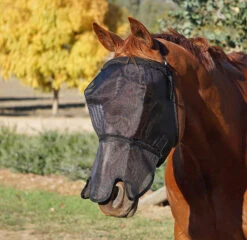 Flyveils By Design Extended Nose Mesh Fly Mask Black