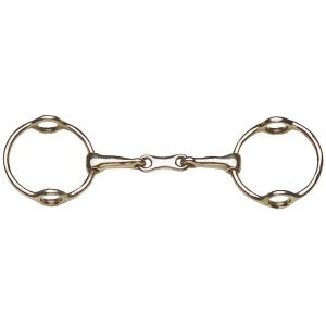 Gag Snaffle 75mm Rings French Mouth Stainless Steel 12.5cm 5.0" 3 Gag Snaffle 75mm Rings French Mouth Stainless Steel 12.5cm 5.0"