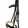 Bridle Hanoverian Snaffle Rose Gold Leather Jeremy & Lord Brown -Sabandar Store Jeremy Lord Bridle Rose Gold Snaffle Leather Brown