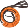 Reins Rubber Grip Pvc Loop End Epsom Brown & Orange Grips -Sabandar Store Pvc Epsom Race Reins Loop End Brown Orange Grips