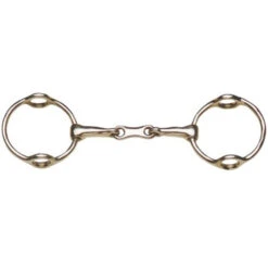 Full Ring Running Gag Snaffle W/French Mouth & 75mm Loose Rings
