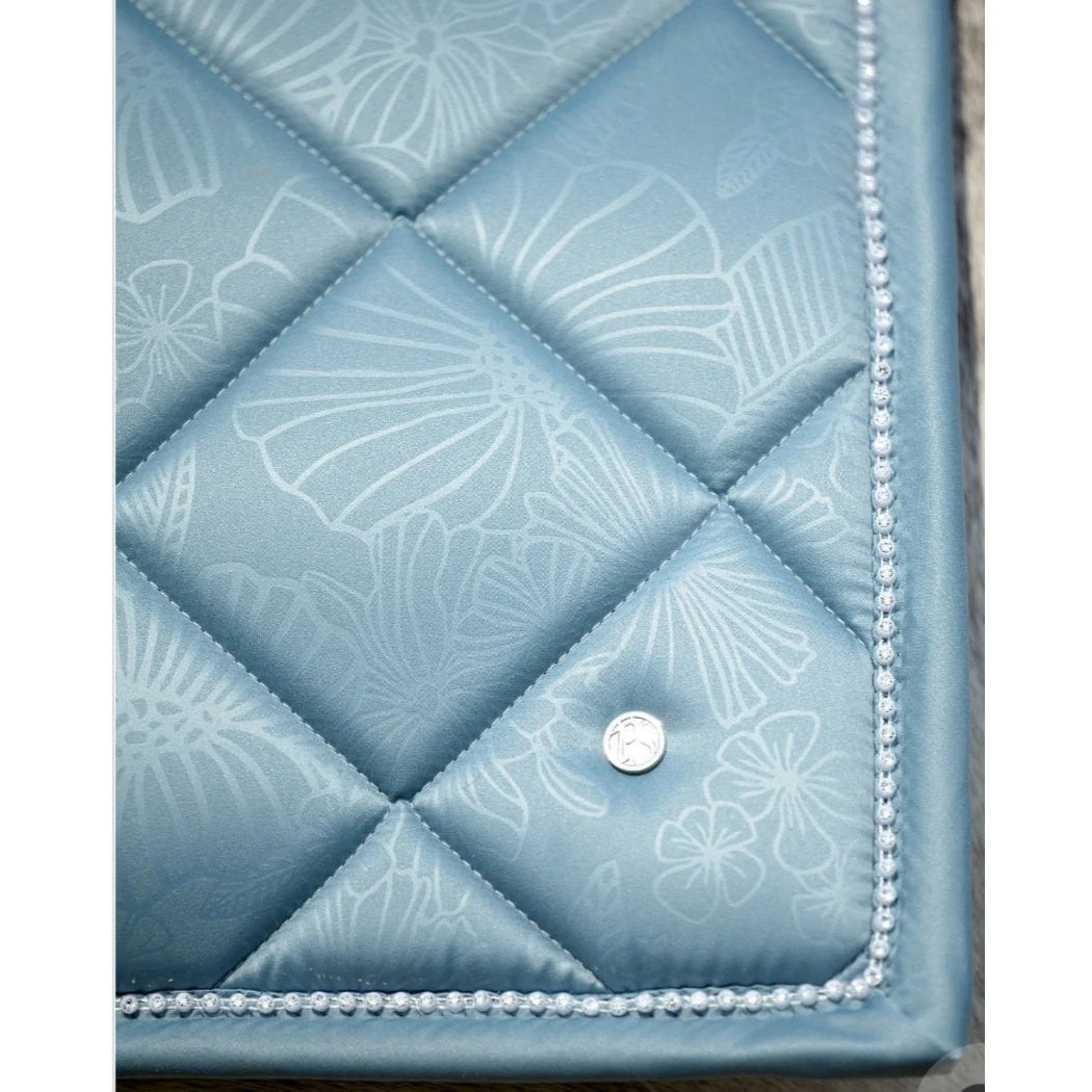 PSOS DRESSAGE SADDLE PAD - FLORET - AQUA 'Eye Of The Tiger' 4 PSOS DRESSAGE SADDLE PAD - FLORET - AQUA 'Eye Of The Tiger' - Image 2